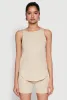 Stylish Mesh Detail High Neck Sleeveless Tank Top sold by Rainbow