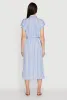 Chic Striped Shirt Dress with O Ring Tie Waist Belt sold by Rainbow