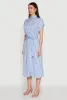 Chic Striped Shirt Dress with O Ring Tie Waist Belt sold by Rainbow
