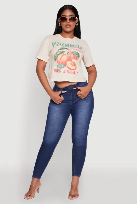 Cropped Georgia Peaches Graphic Tee sold by Rainbow