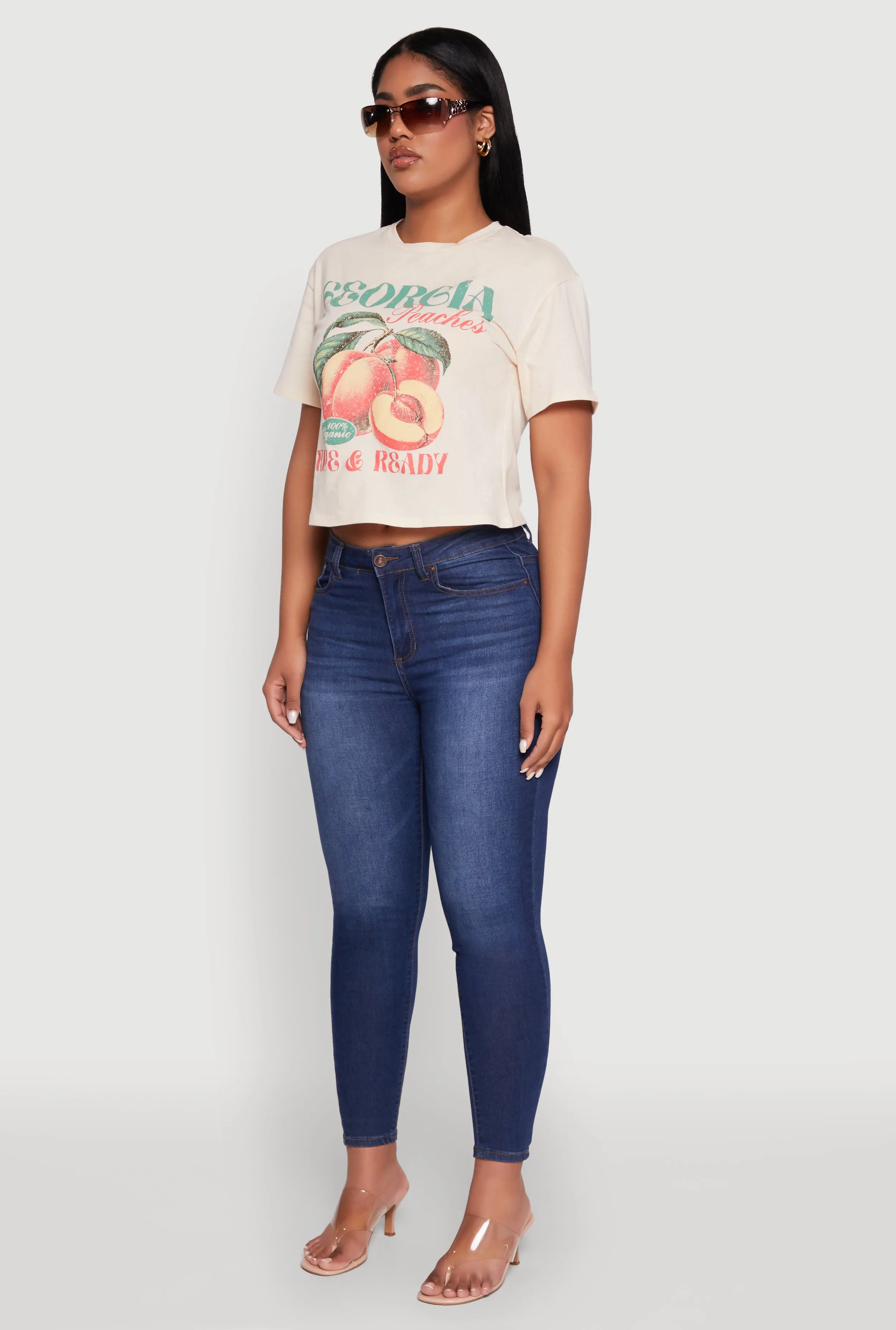 Cropped Georgia Peaches Graphic Tee sold by Rainbow product image thumbnail 5