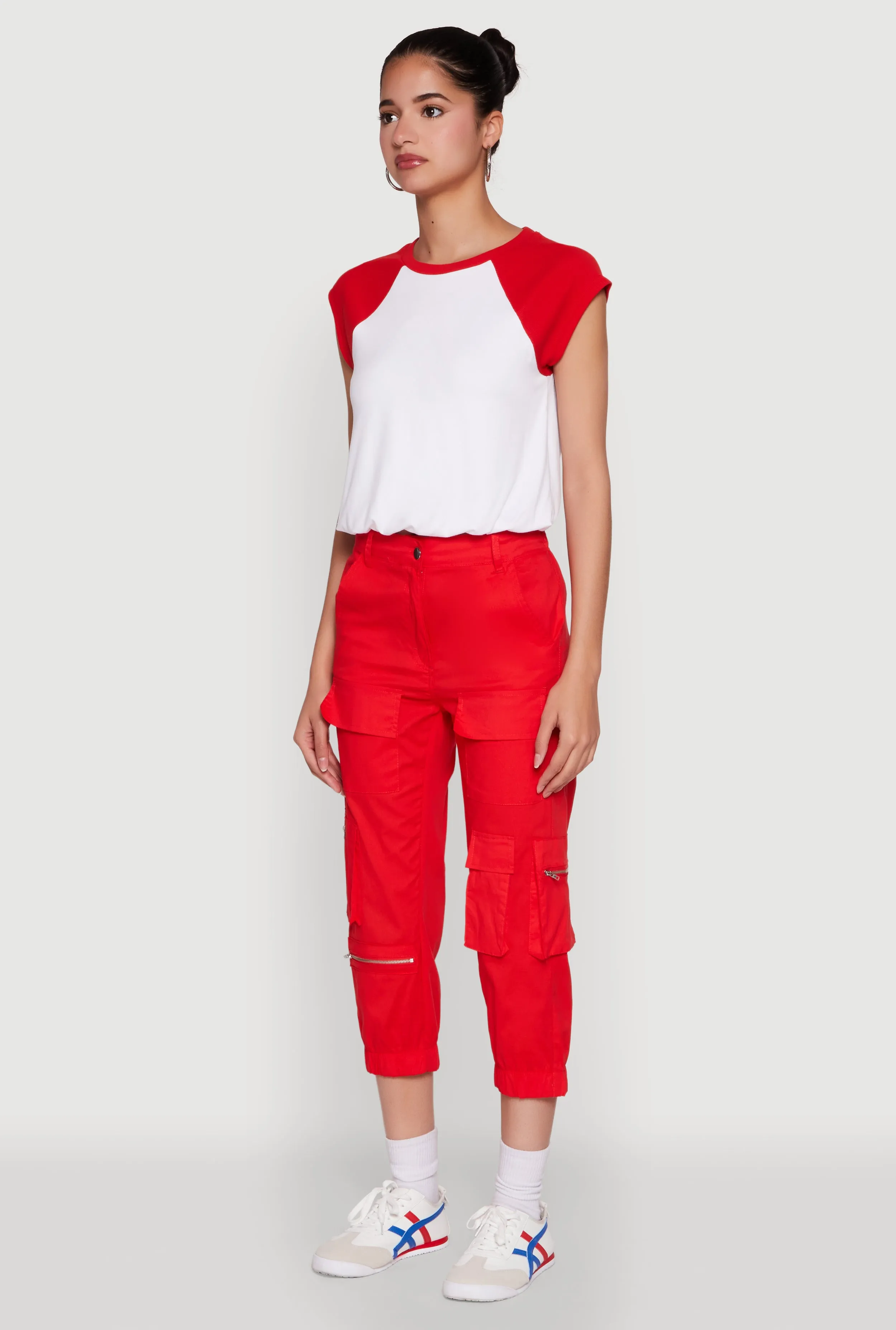 Madden Girl Raglan Sleeve Bubble Hem Crop Top sold by Rainbow product image thumbnail 5