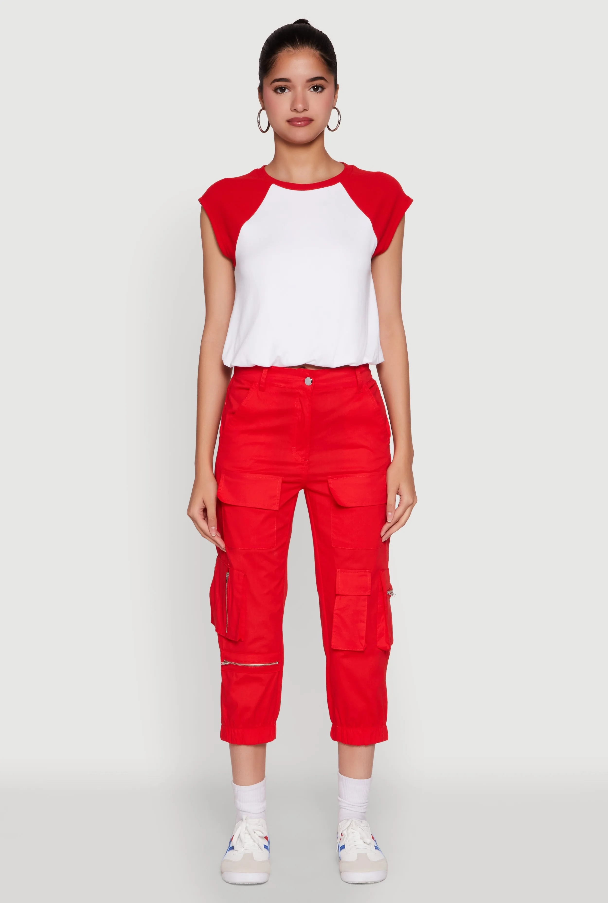 Madden Girl Raglan Sleeve Bubble Hem Crop Top sold by Rainbow product image thumbnail 3