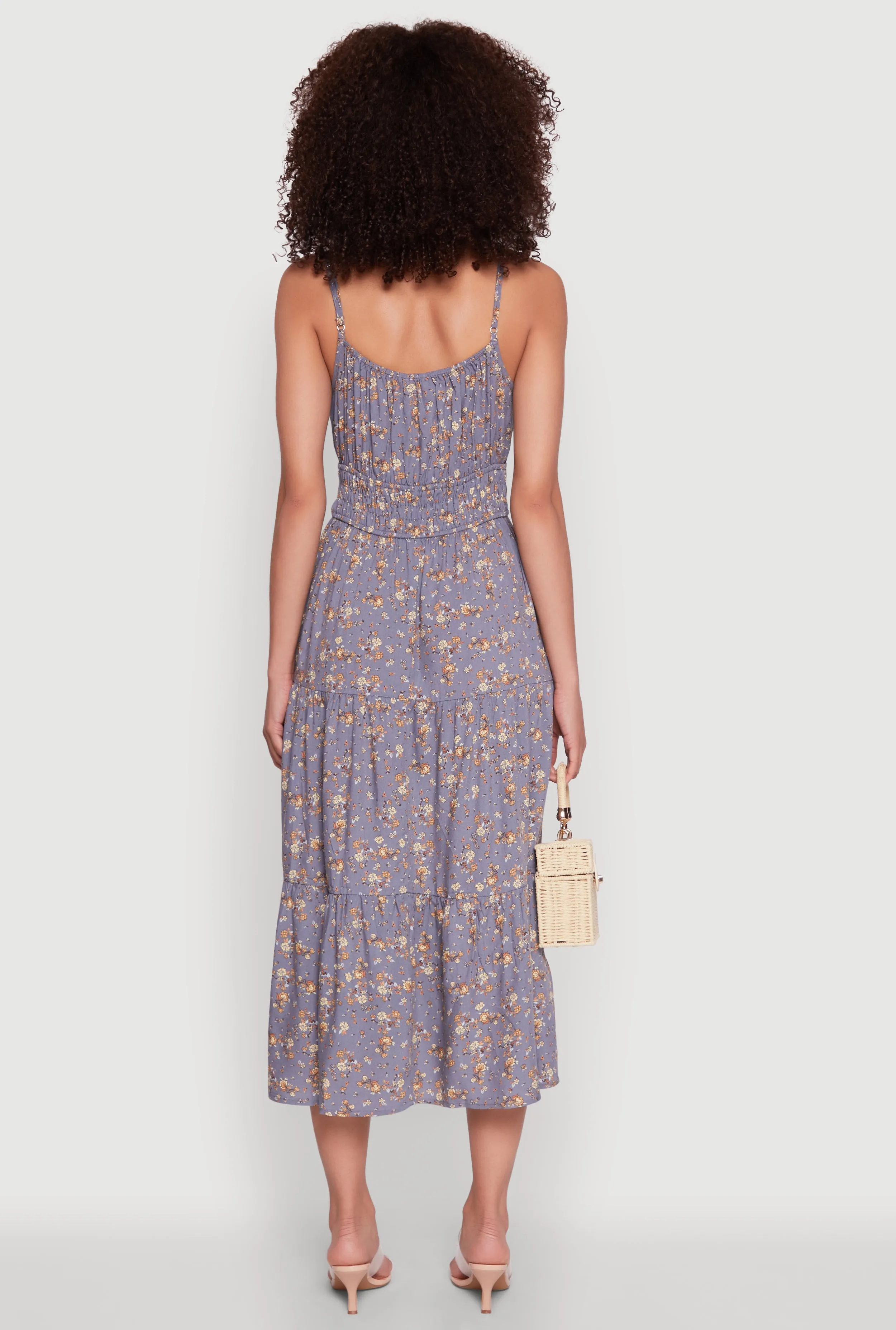 Ditsy Floral Tiered Sundress with Tie Front Keyhole sold by Rainbow product image thumbnail 5