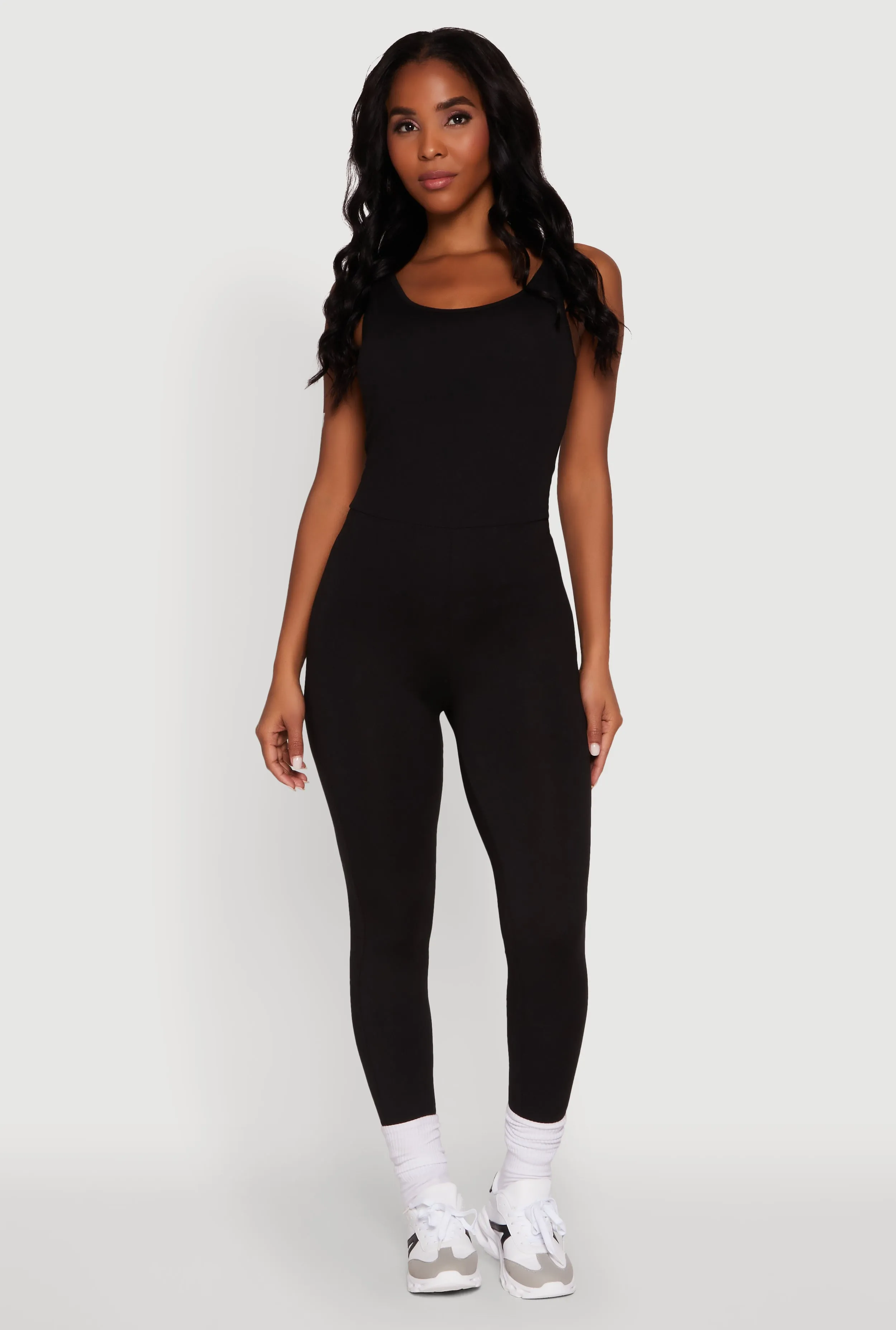 Trendy Sleeveless Crew Neck Skinny Leg Jumpsuit sold by Rainbow