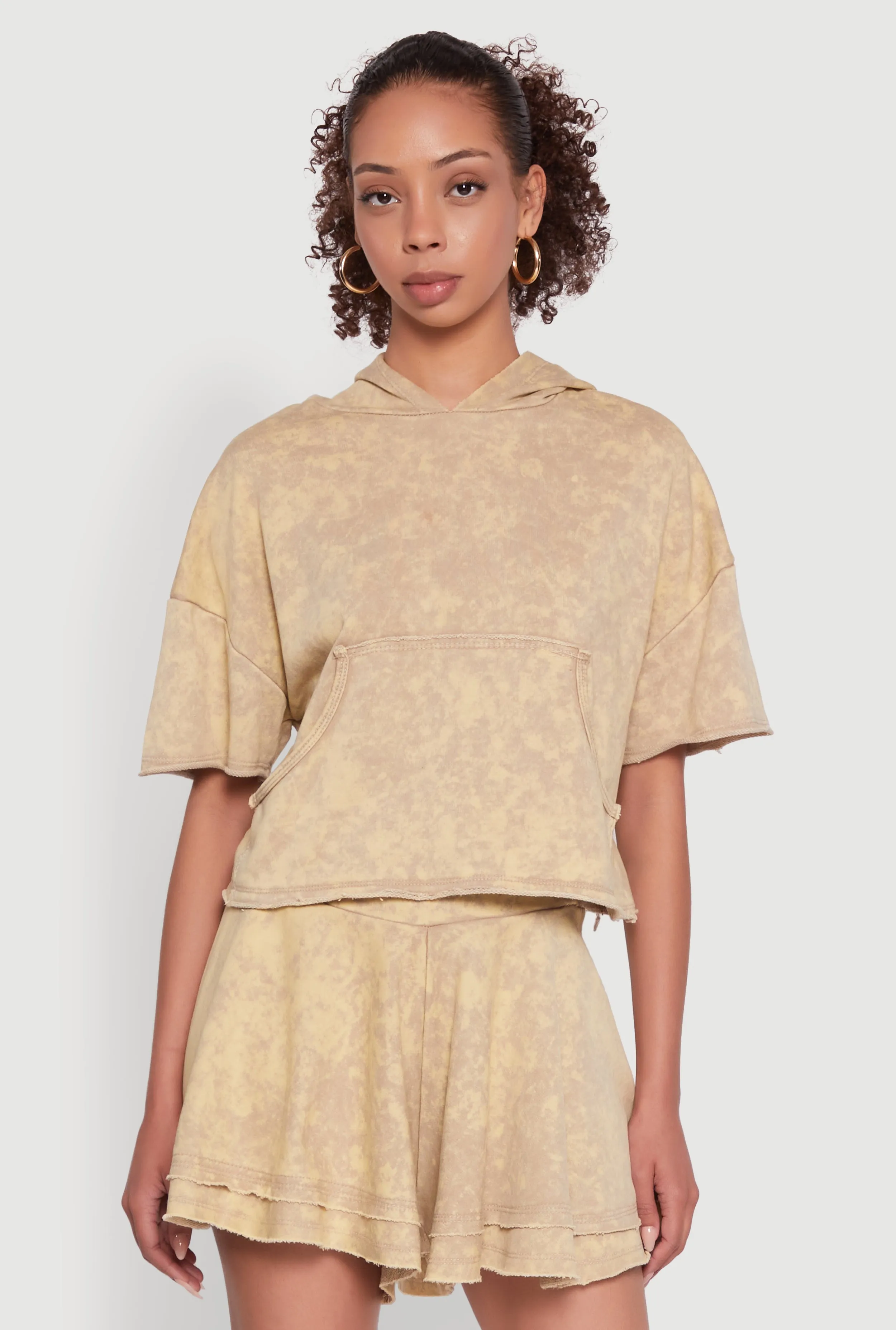 Trendy Mineral Wash Oversized Hooded Sweatshirt sold by Rainbow