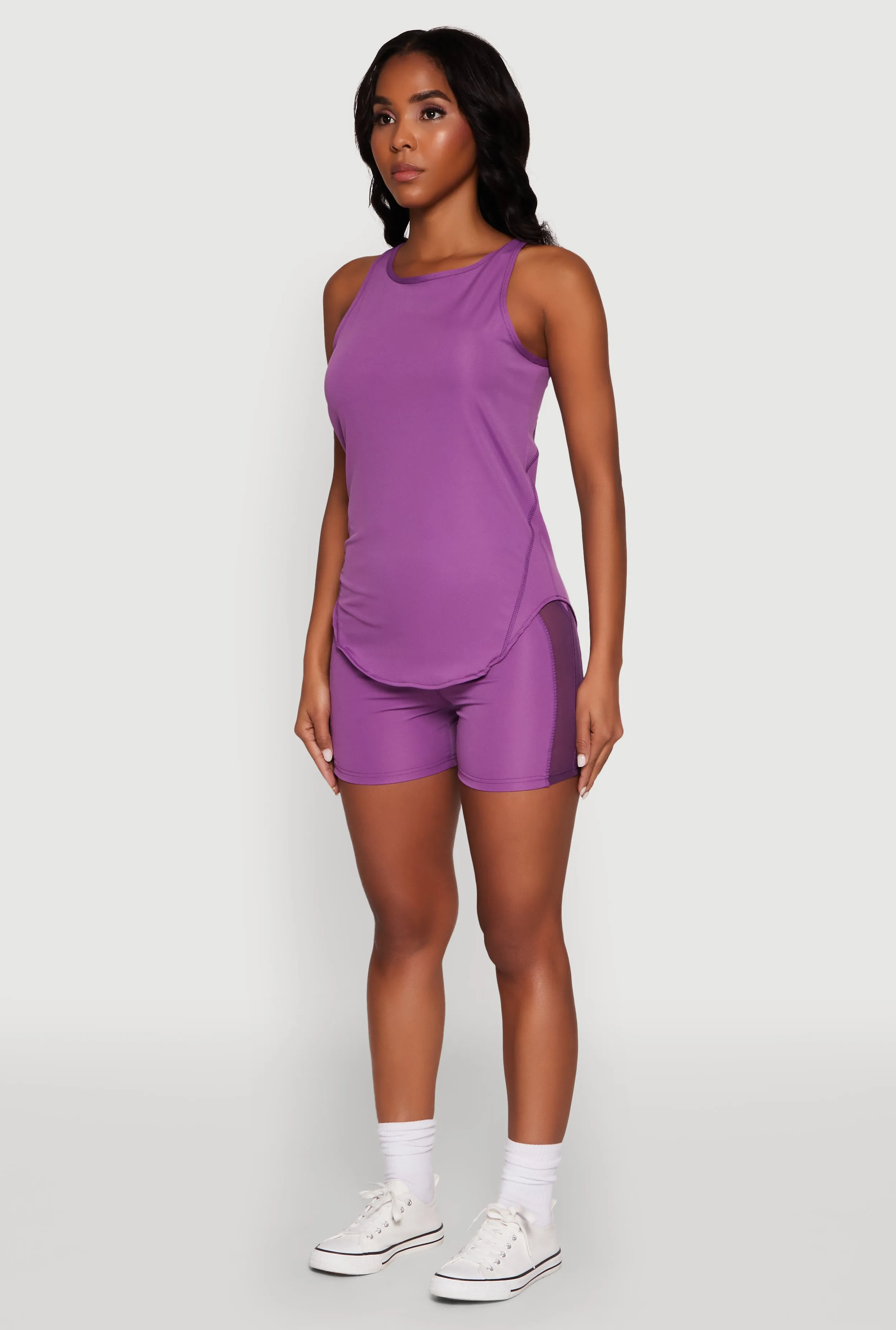 Stylish Mesh Detail High Neck Sleeveless Tank Top sold by Rainbow product image thumbnail 5