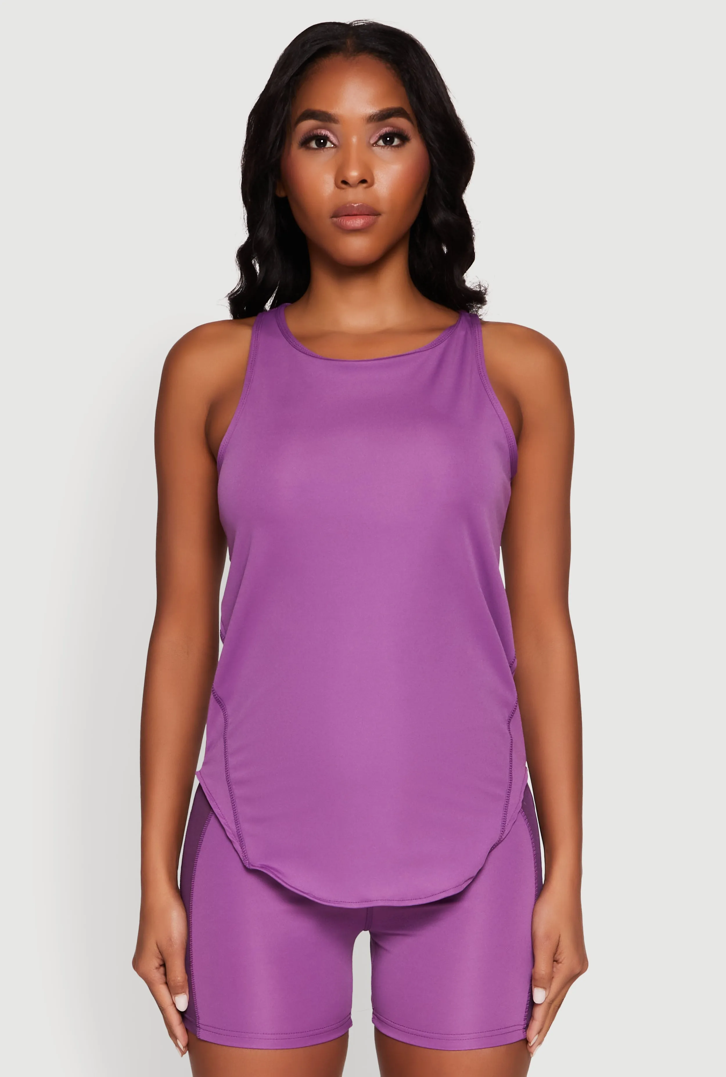 Stylish Mesh Detail High Neck Sleeveless Tank Top sold by Rainbow