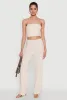 Trendy Mesh Lettuce Edge Tube Top with Cropped Hem sold by Rainbow