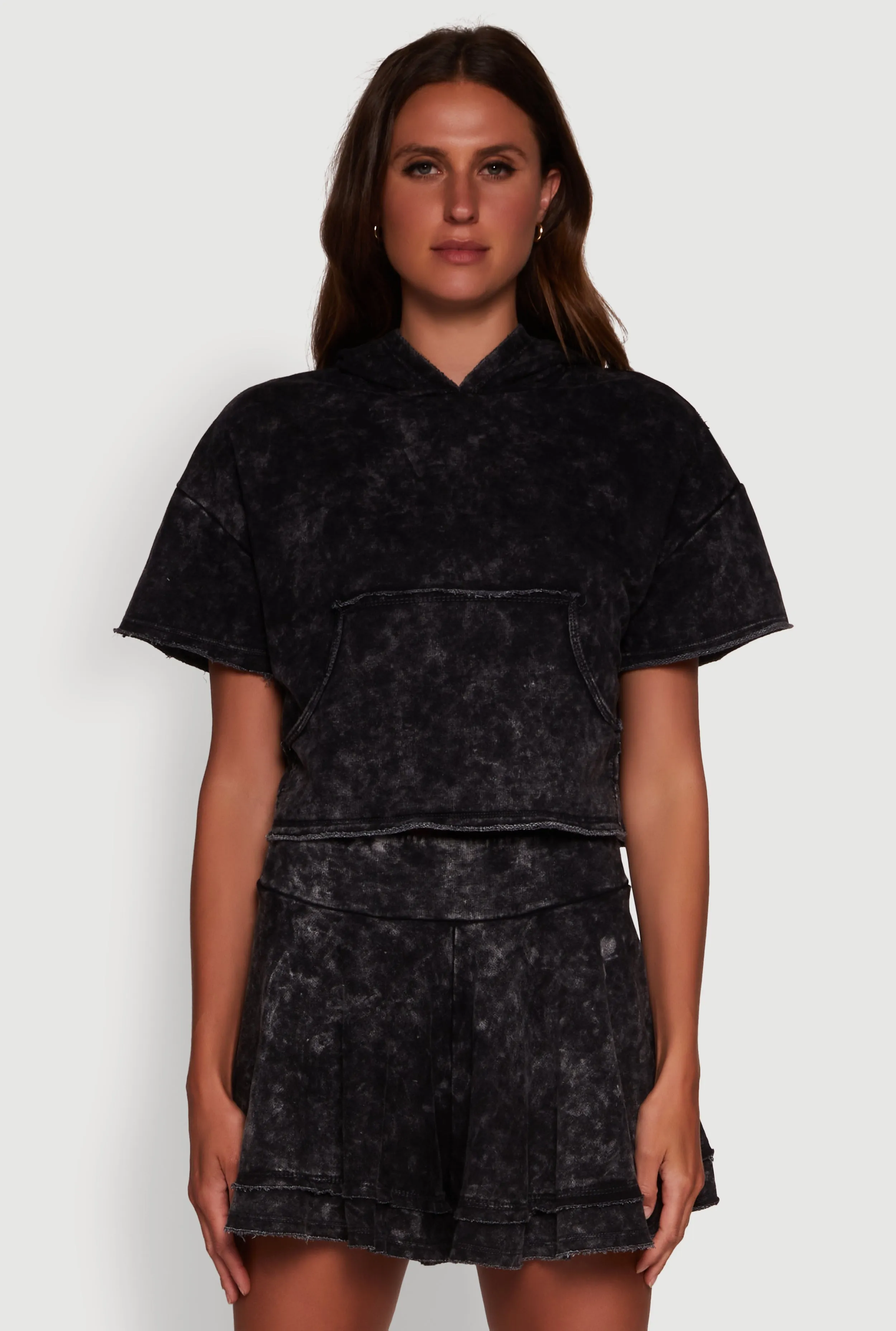 Trendy Mineral Wash Oversized Hooded Sweatshirt sold by Rainbow