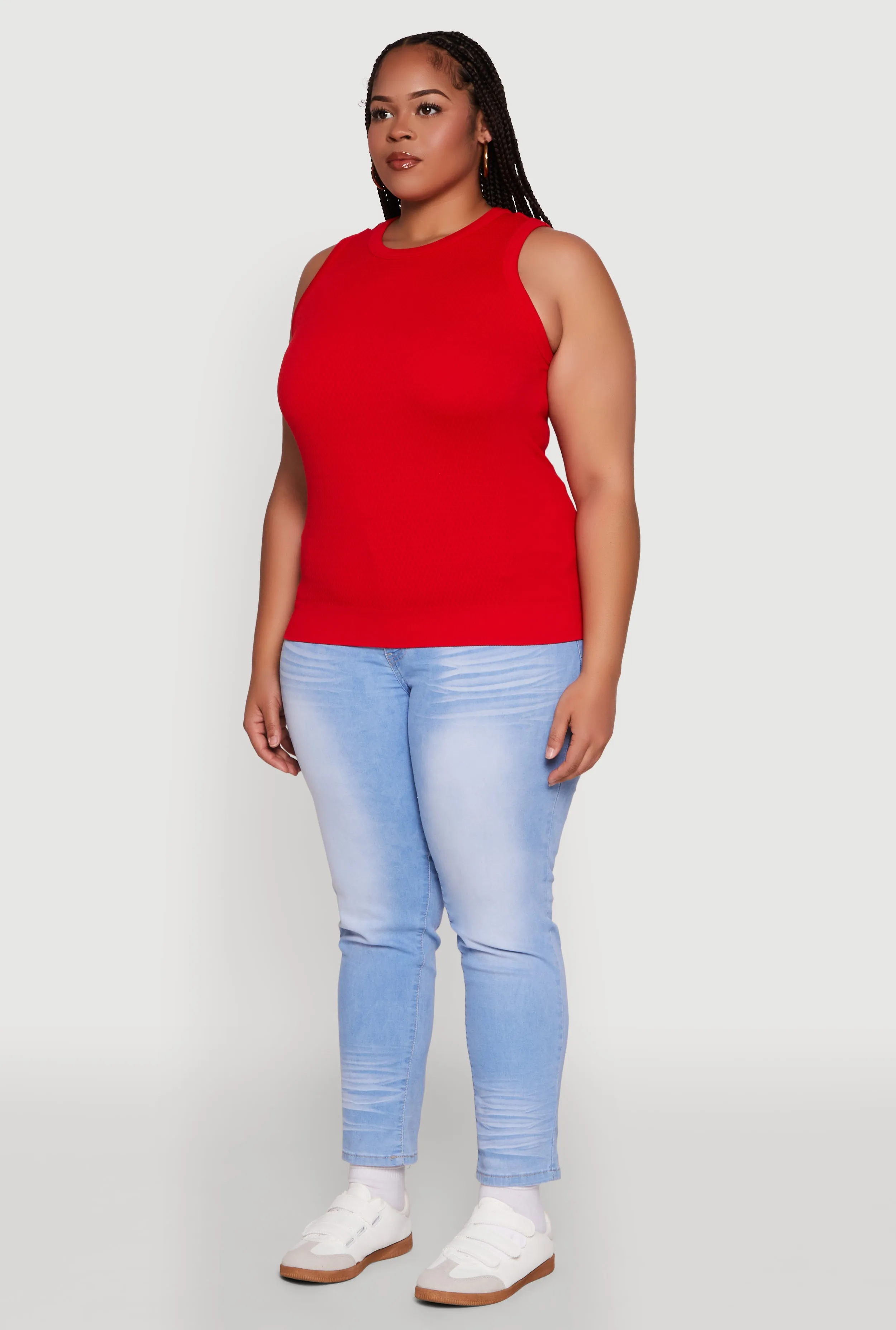 Plus Size Seamless Textured Knit Tank Top sold by Rainbow product image thumbnail 5