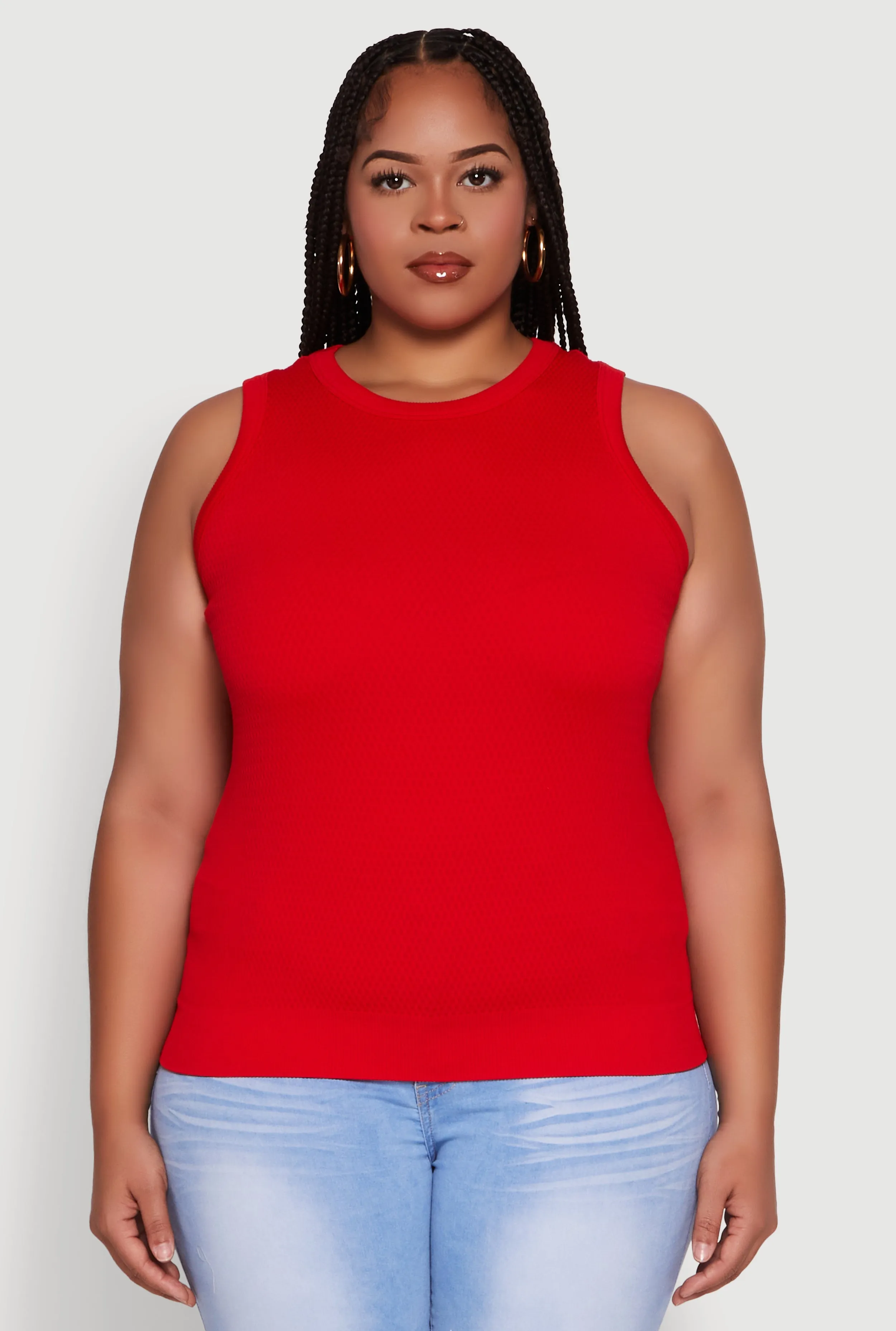 Plus Size Seamless Textured Knit Tank Top sold by Rainbow product image thumbnail 2