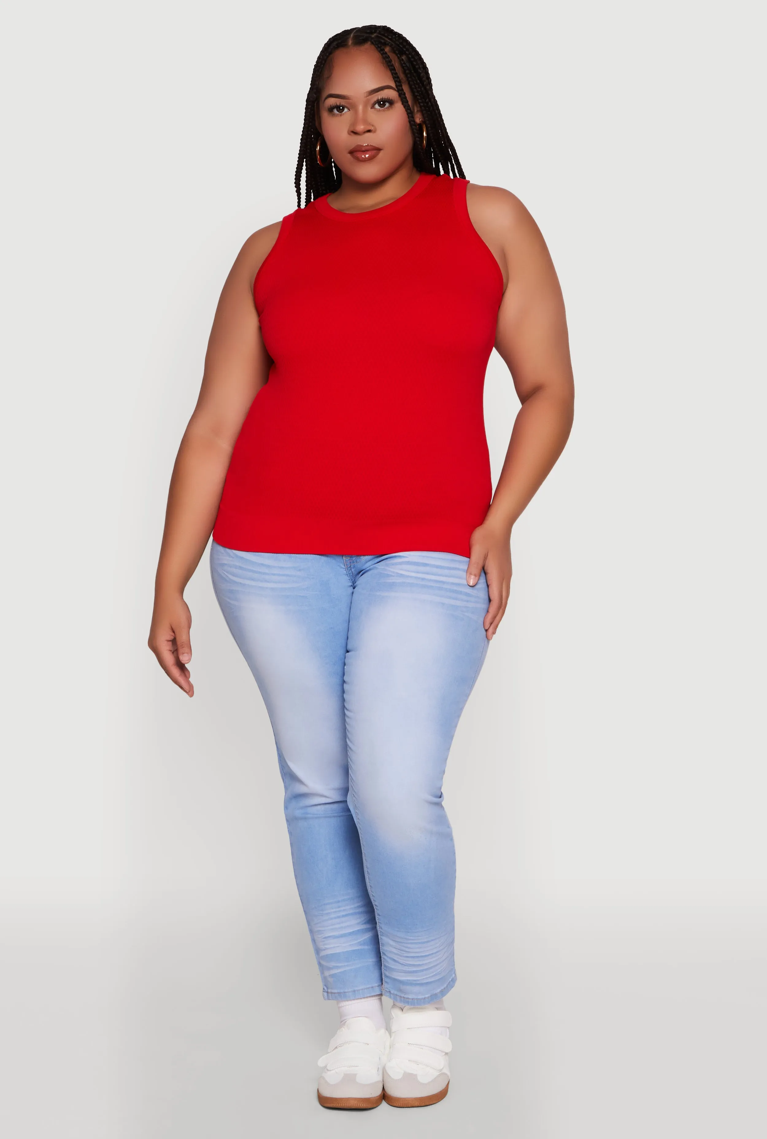 Plus Size Seamless Textured Knit Tank Top sold by Rainbow product image thumbnail 3