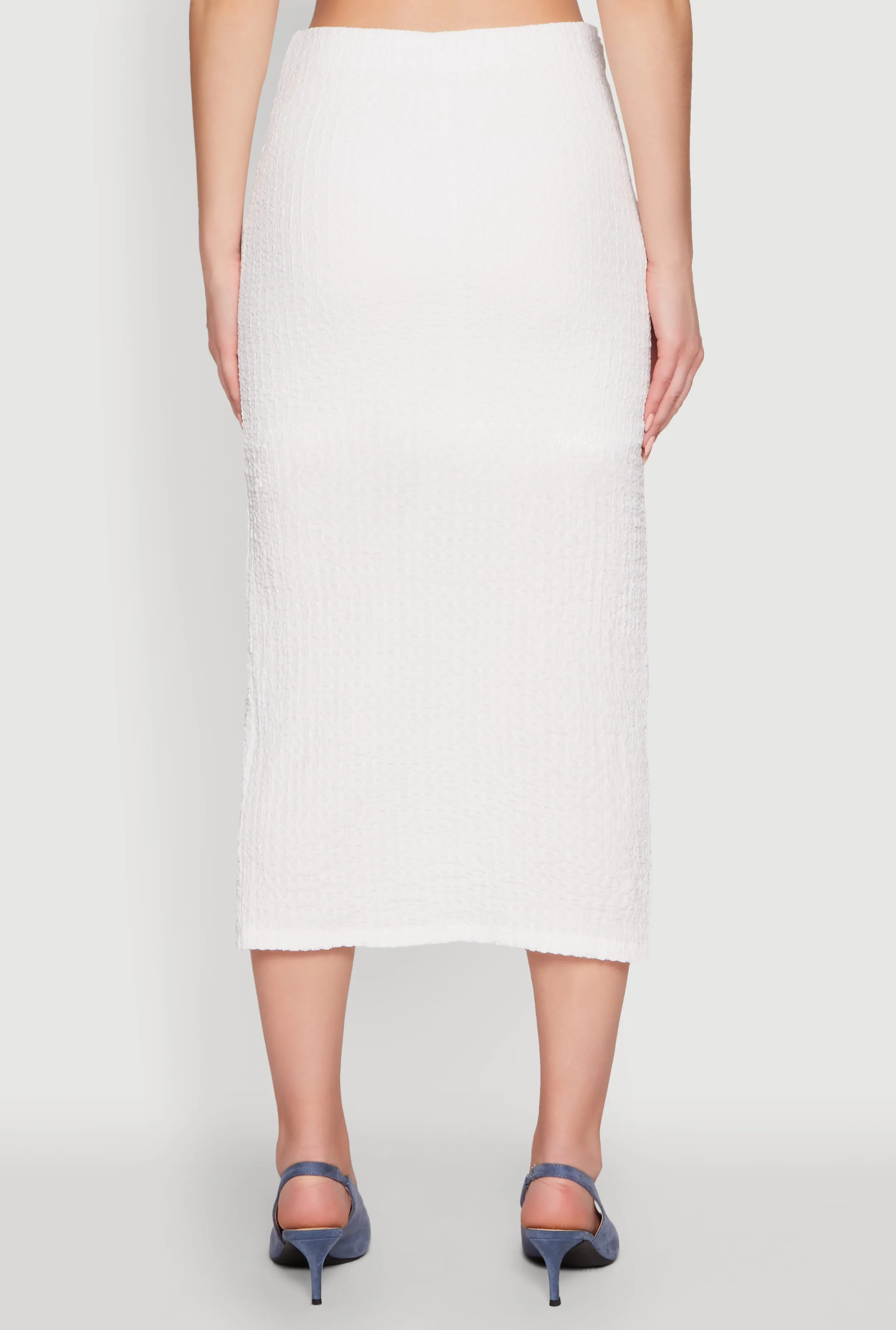 Iris Textured Knit Midi Skirt with Side Slit sold by Rainbow product image thumbnail 5