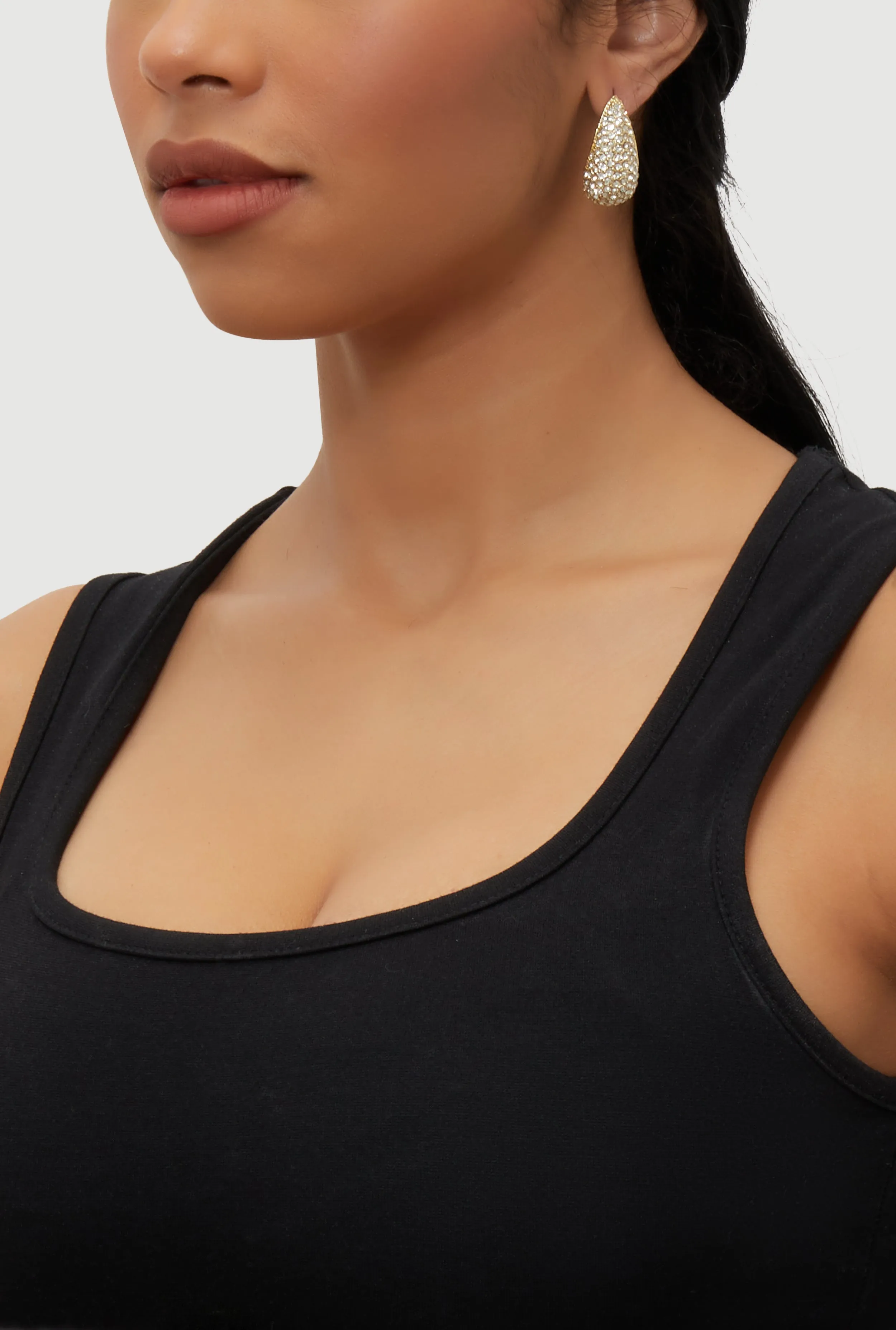 Metallic Rhinestone Teardrop Stud Earrings Set of 3 sold by Rainbow product image thumbnail 2