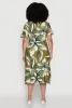 Plus Size Floral Print Shirt Dress with Tie Waist Belt sold by Rainbow