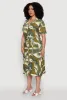 Plus Size Floral Print Shirt Dress with Tie Waist Belt sold by Rainbow