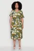 Plus Size Floral Print Shirt Dress with Tie Waist Belt sold by Rainbow