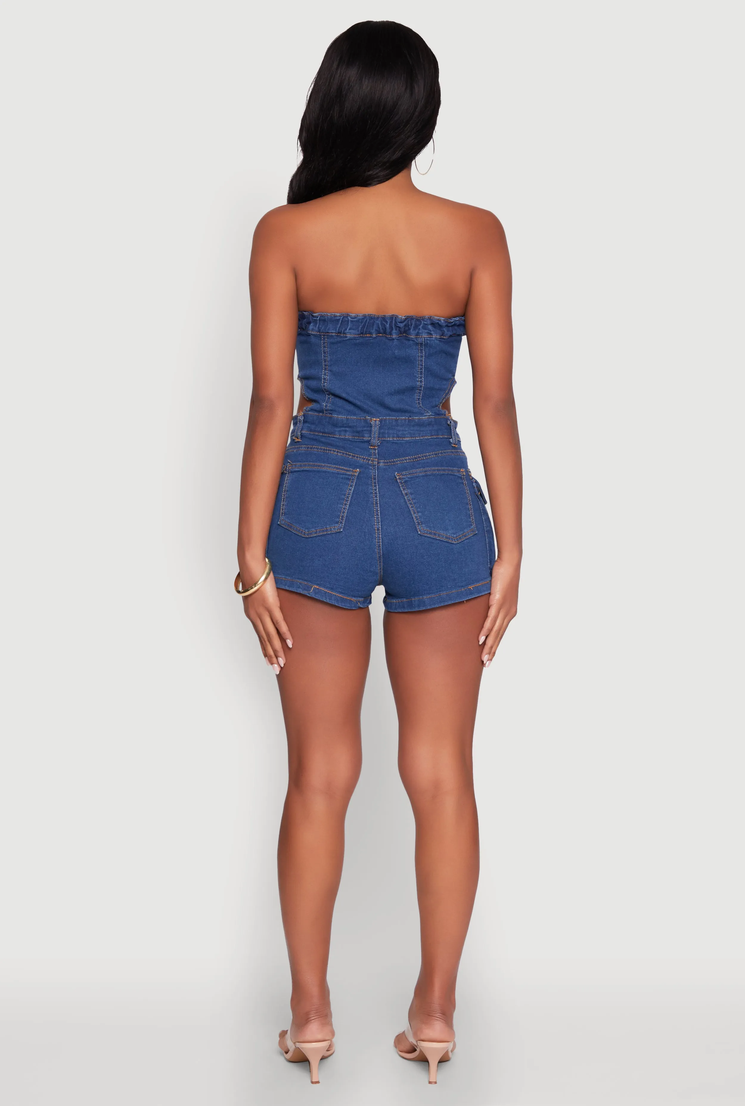 Daisy Denim Cargo Pocket Sleeveless Romper sold by Rainbow product image thumbnail 5