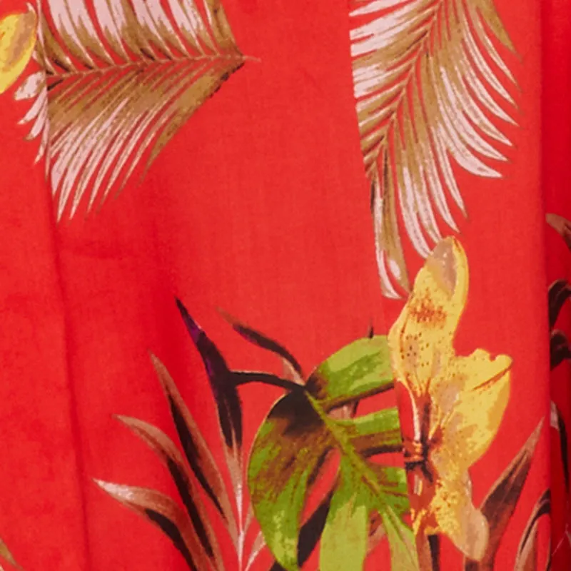 Plus Size Tropical Floral Sleeveless Sundress with Sharkbite Hem sold by Rainbow product image thumbnail 4