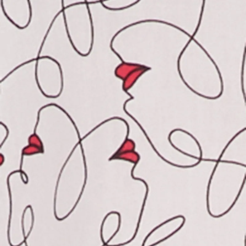 Plus Size Swirl Face Print Button Front Shirt sold by Rainbow product image thumbnail 4