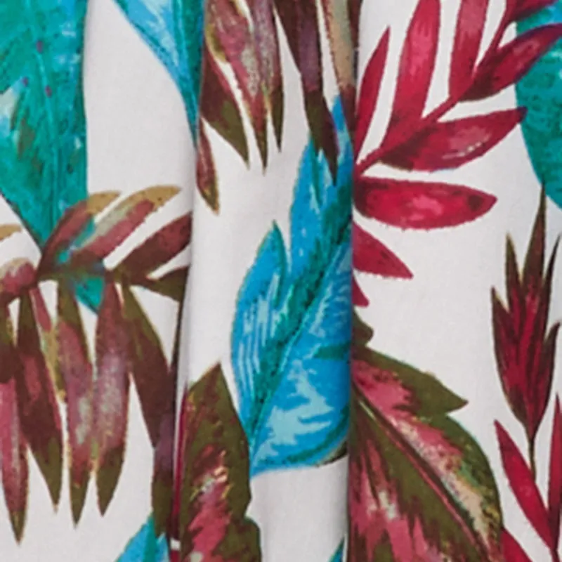 Plus Size Leaf Print Sundress with Halter Neck and Sharkbite Hem sold by Rainbow product image thumbnail 4