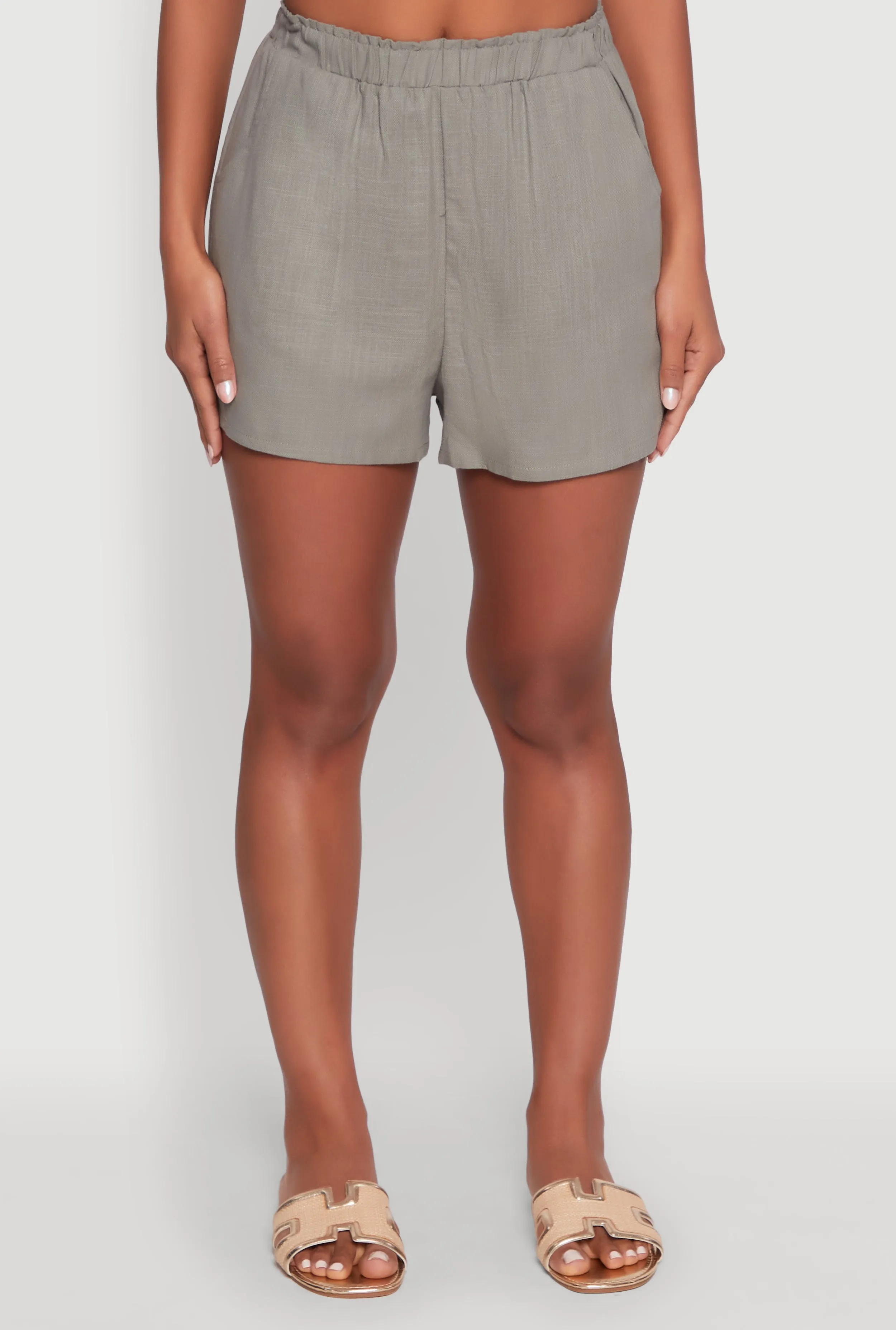 Stylish High Waisted Shorts with Elastic Waist sold by Rainbow product image thumbnail 3