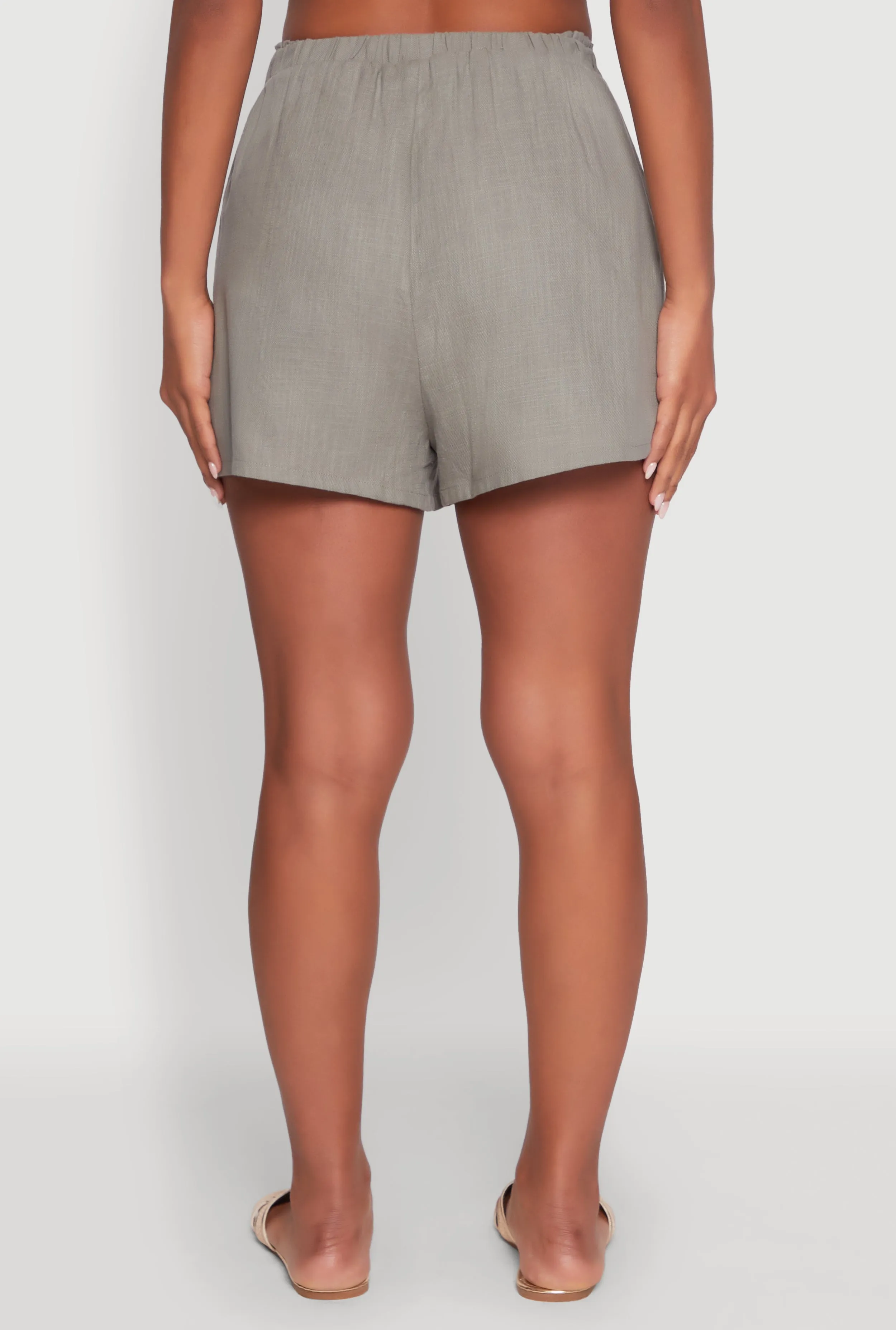 Stylish High Waisted Shorts with Elastic Waist sold by Rainbow product image thumbnail 5