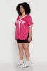 Plus Size Contrast Trim Faith Graphic Baseball Tee sold by Rainbow