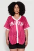 Plus Size Contrast Trim Faith Graphic Baseball Tee sold by Rainbow