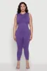 Seamless Ribbed Knit Sleeveless Jumpsuit with Zip Neck sold by Rainbow