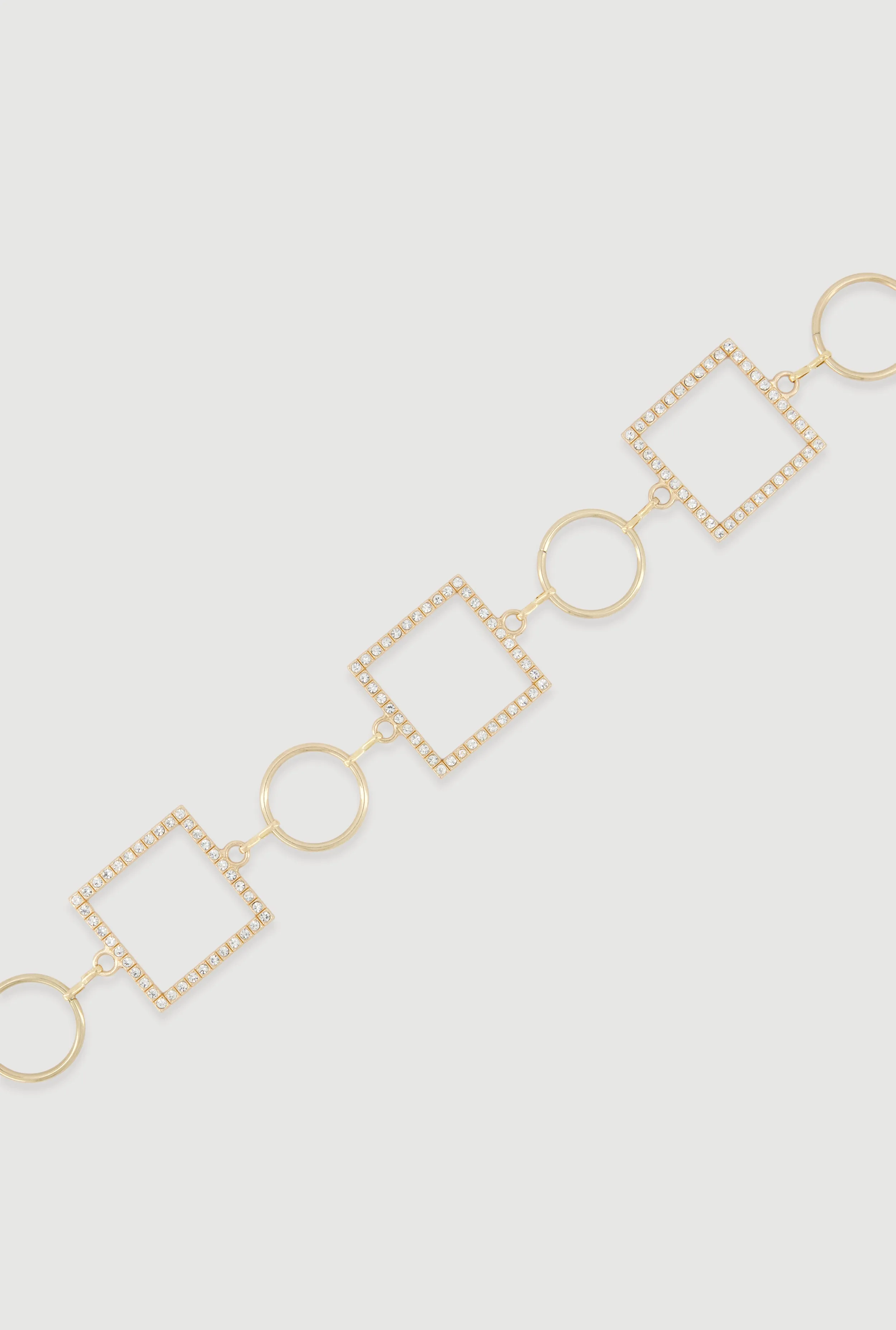 Metallic Rhinestone Multi Shape Chain Belt sold by Rainbow product image thumbnail 3