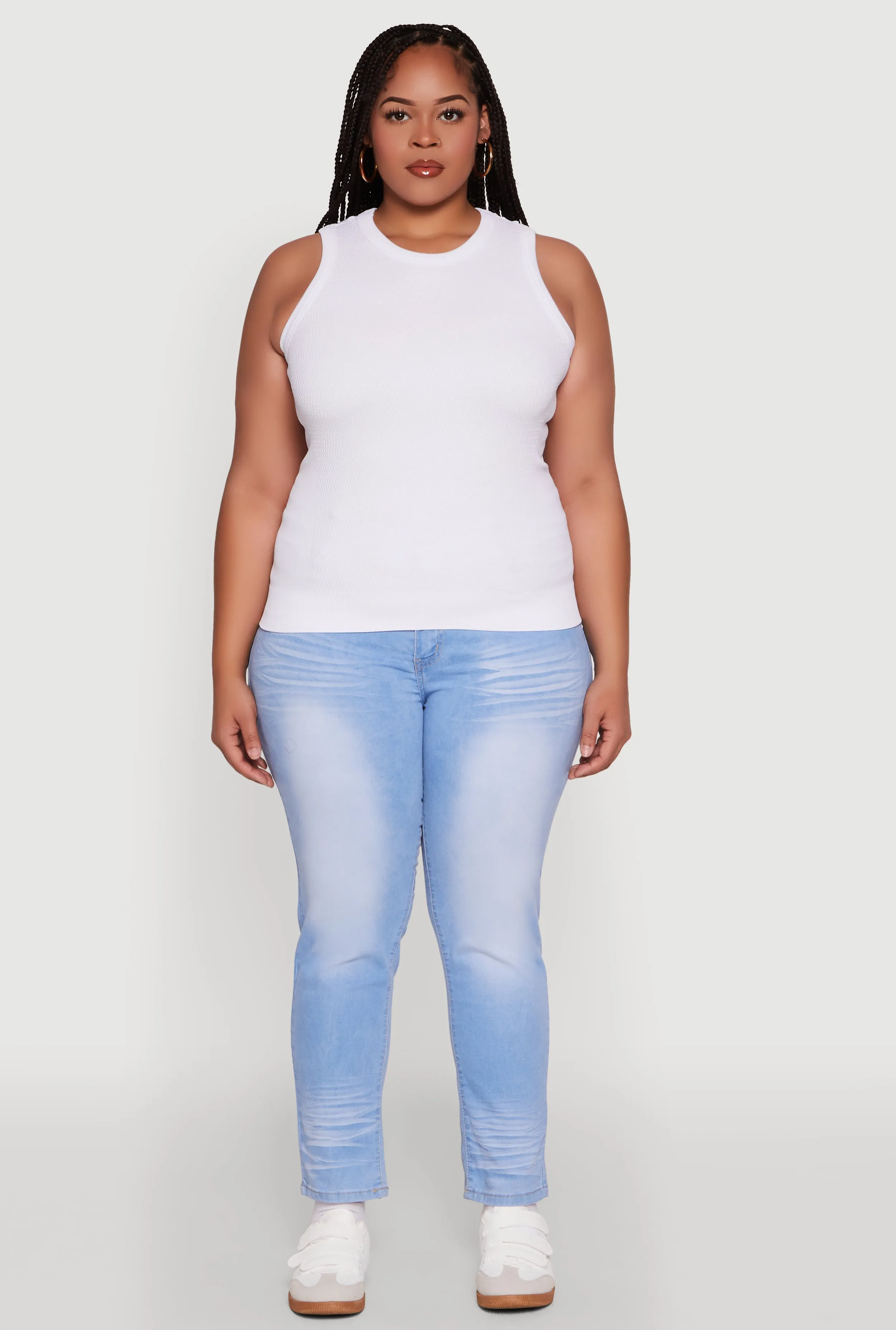 Plus Size Seamless Textured Knit Tank Top sold by Rainbow product image thumbnail 3