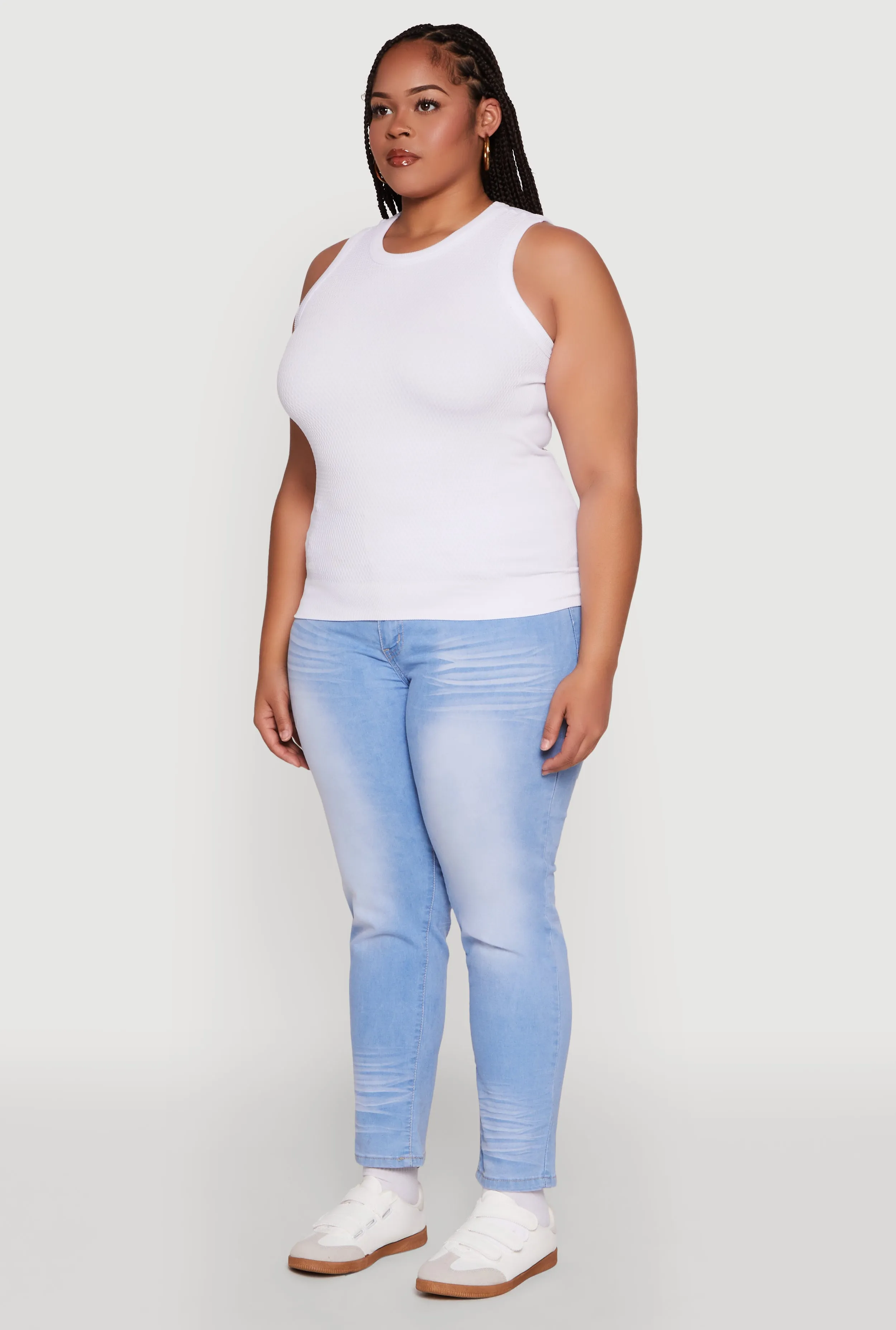 Plus Size Seamless Textured Knit Tank Top sold by Rainbow product image thumbnail 5