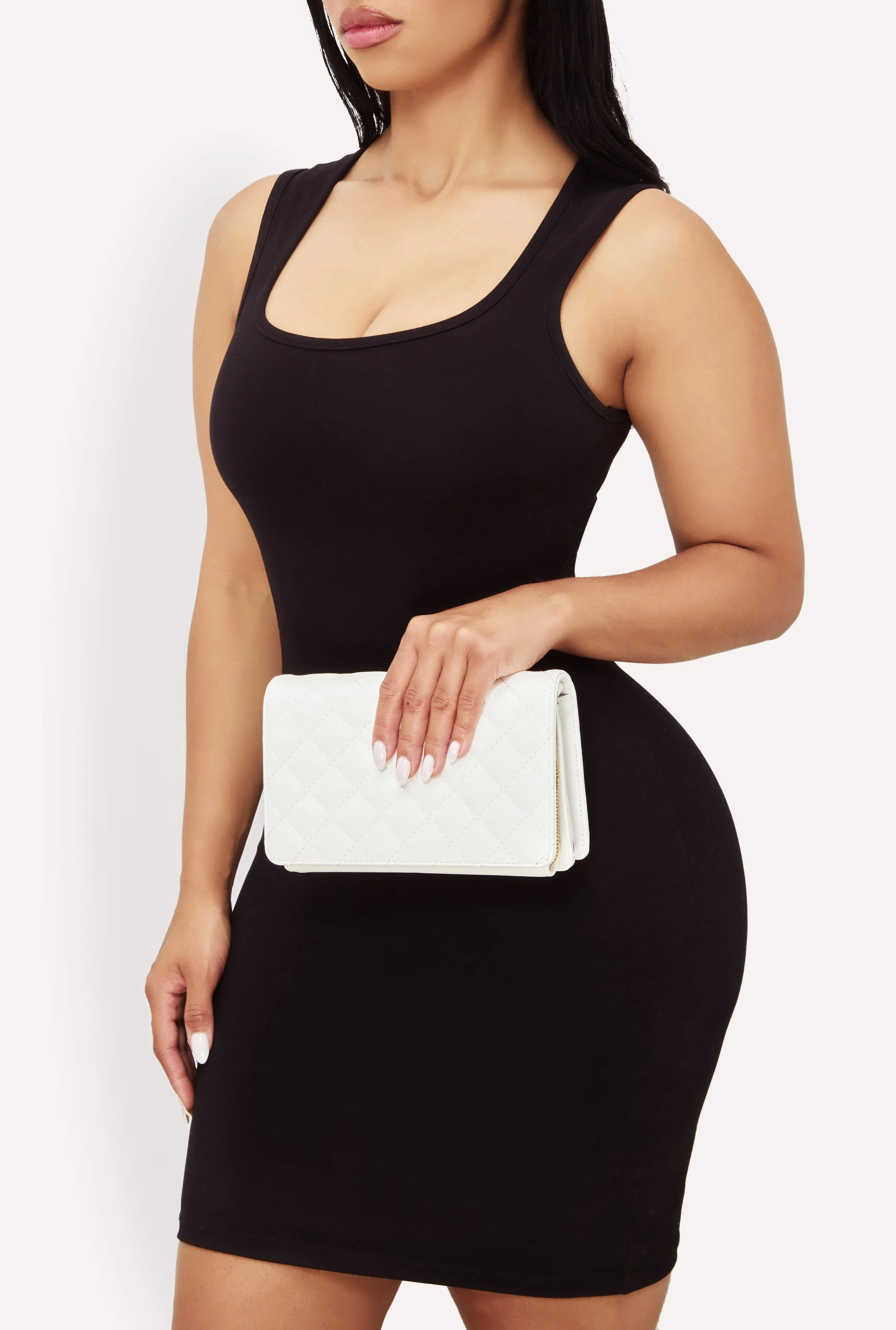 Chic Metallic Faux Leather Fold Over Clutch with Removable Straps sold by Rainbow product image thumbnail 2