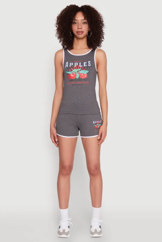 Organic Apples Graphic Contrast Trim Shorts sold by Rainbow