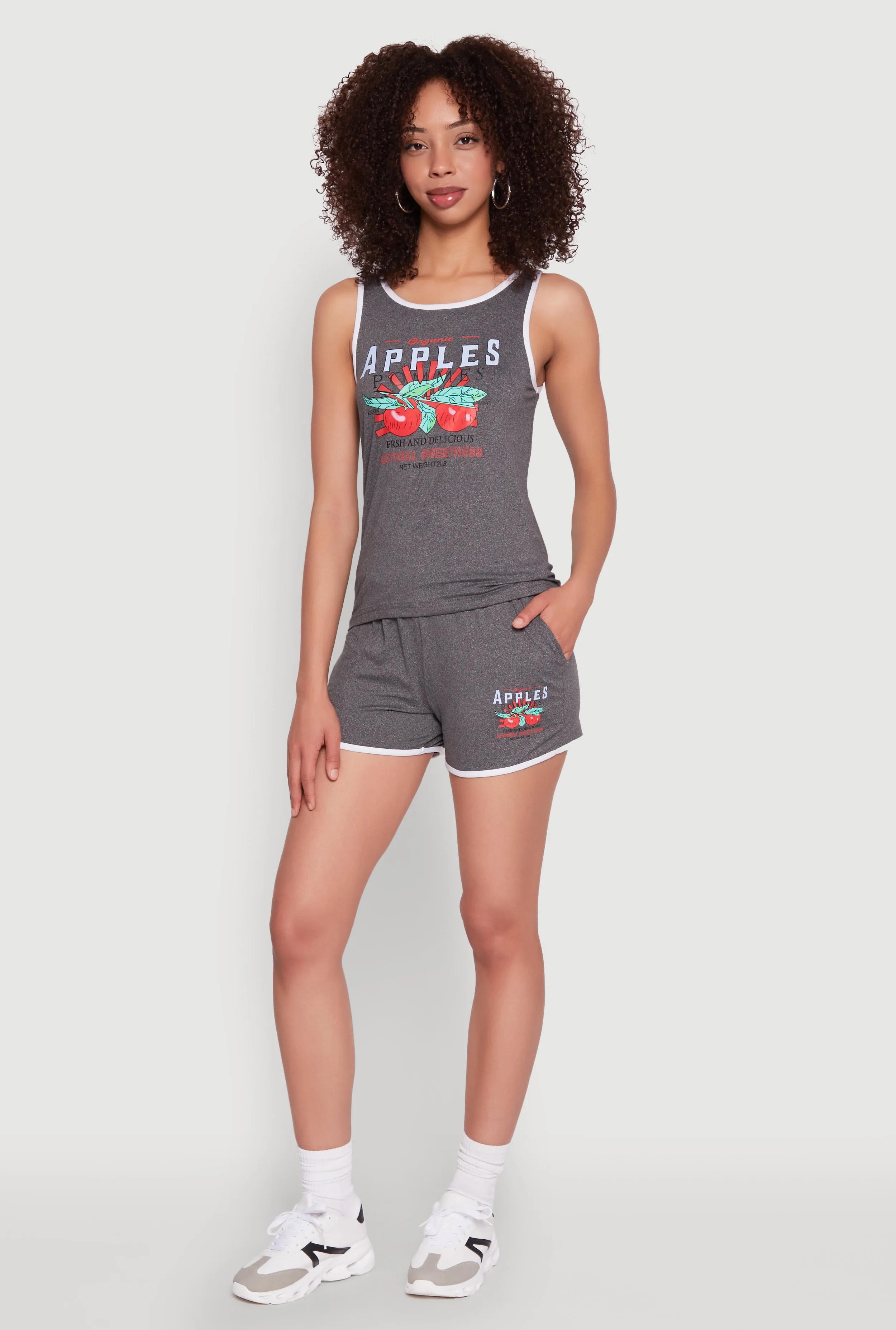 Organic Apples Graphic Contrast Trim Shorts sold by Rainbow product image thumbnail 2