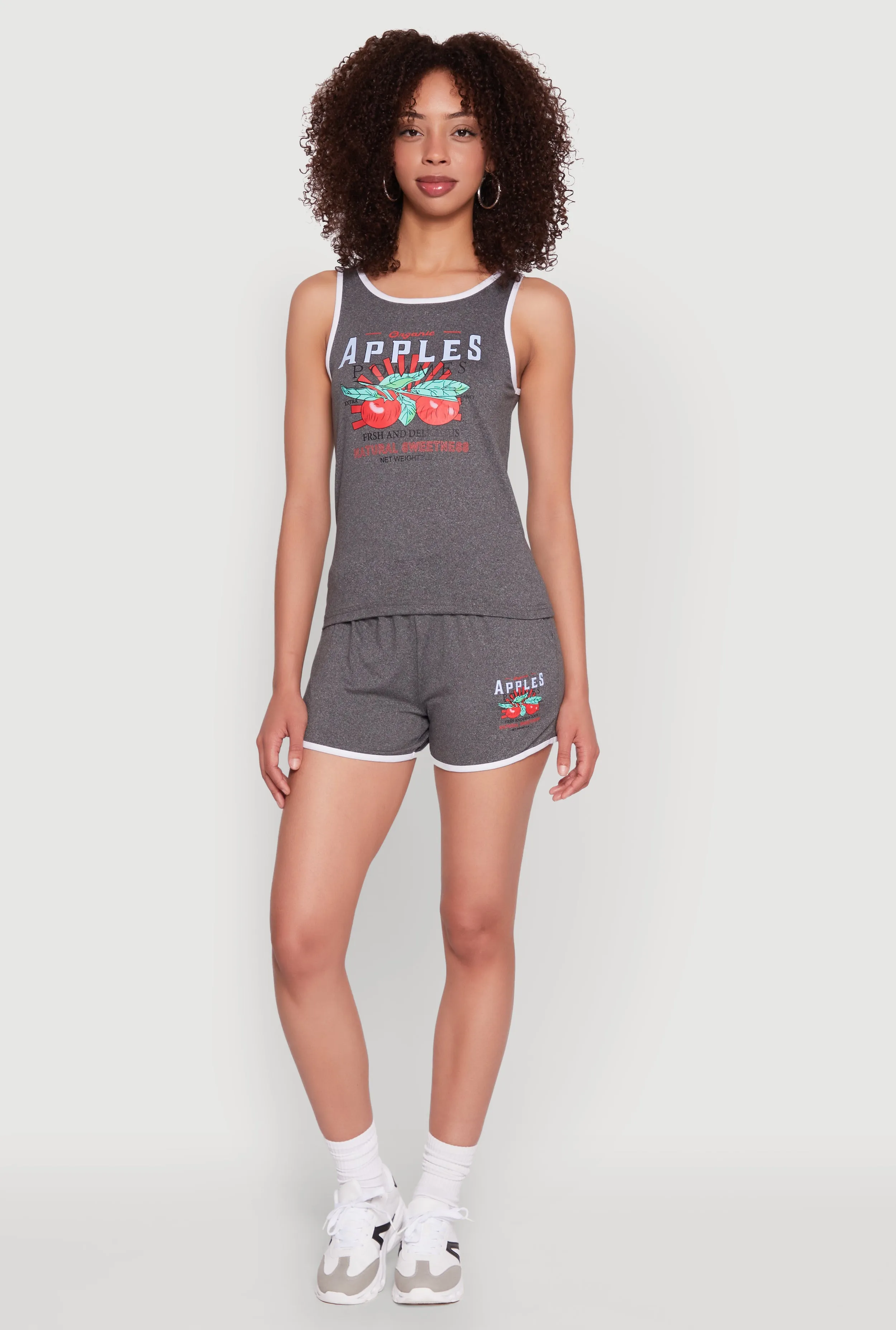 Organic Apples Graphic Tank Top with Contrast Trim sold by Rainbow product image thumbnail 3