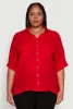 Plus Size Chic Side Slit Button Front Shirt sold by Rainbow
