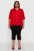 Plus Size Chic Side Slit Button Front Shirt sold by Rainbow
