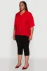 Plus Size Chic Side Slit Button Front Shirt sold by Rainbow