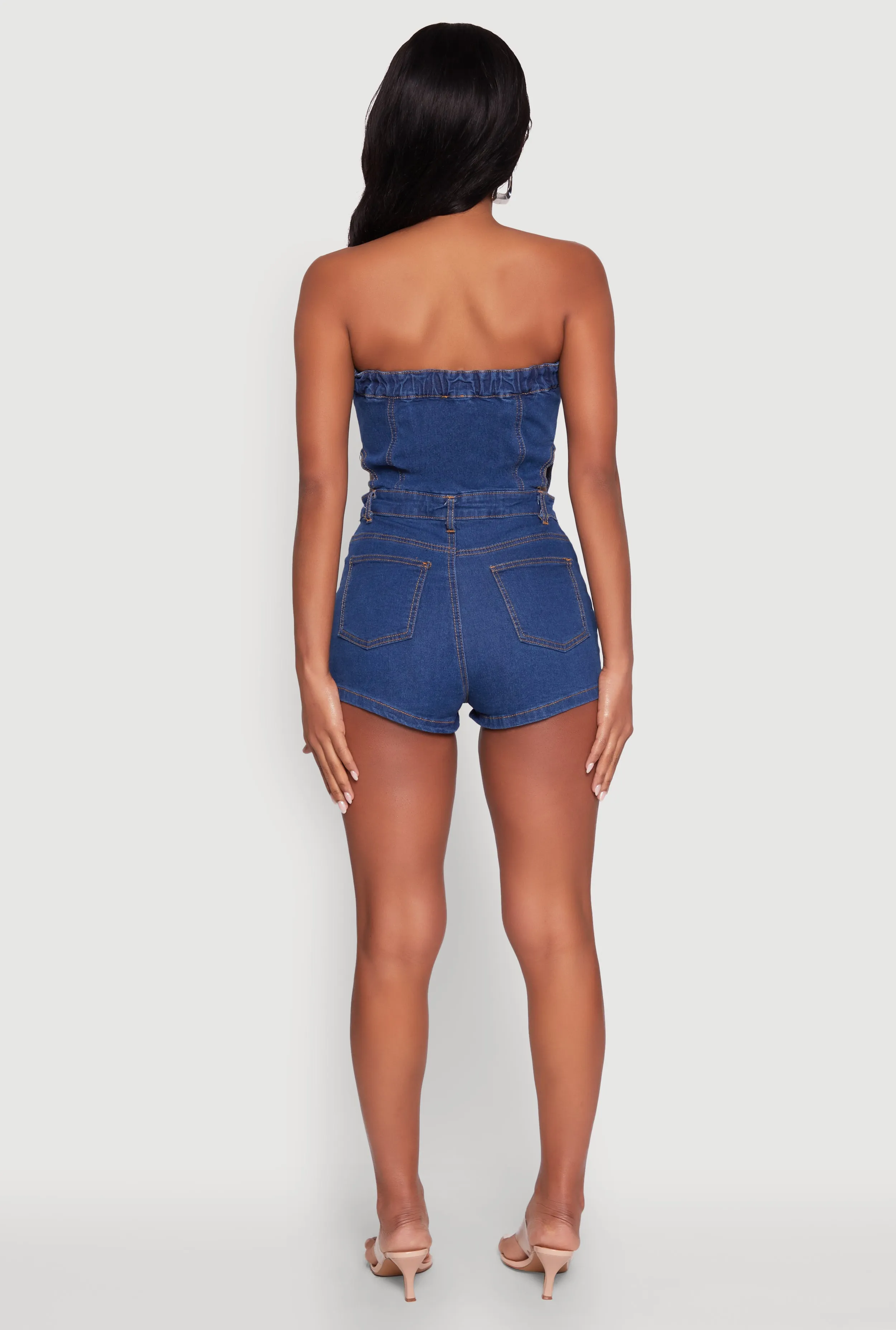 Daisy Denim Strapless Romper with Side Cut Outs sold by Rainbow product image thumbnail 5