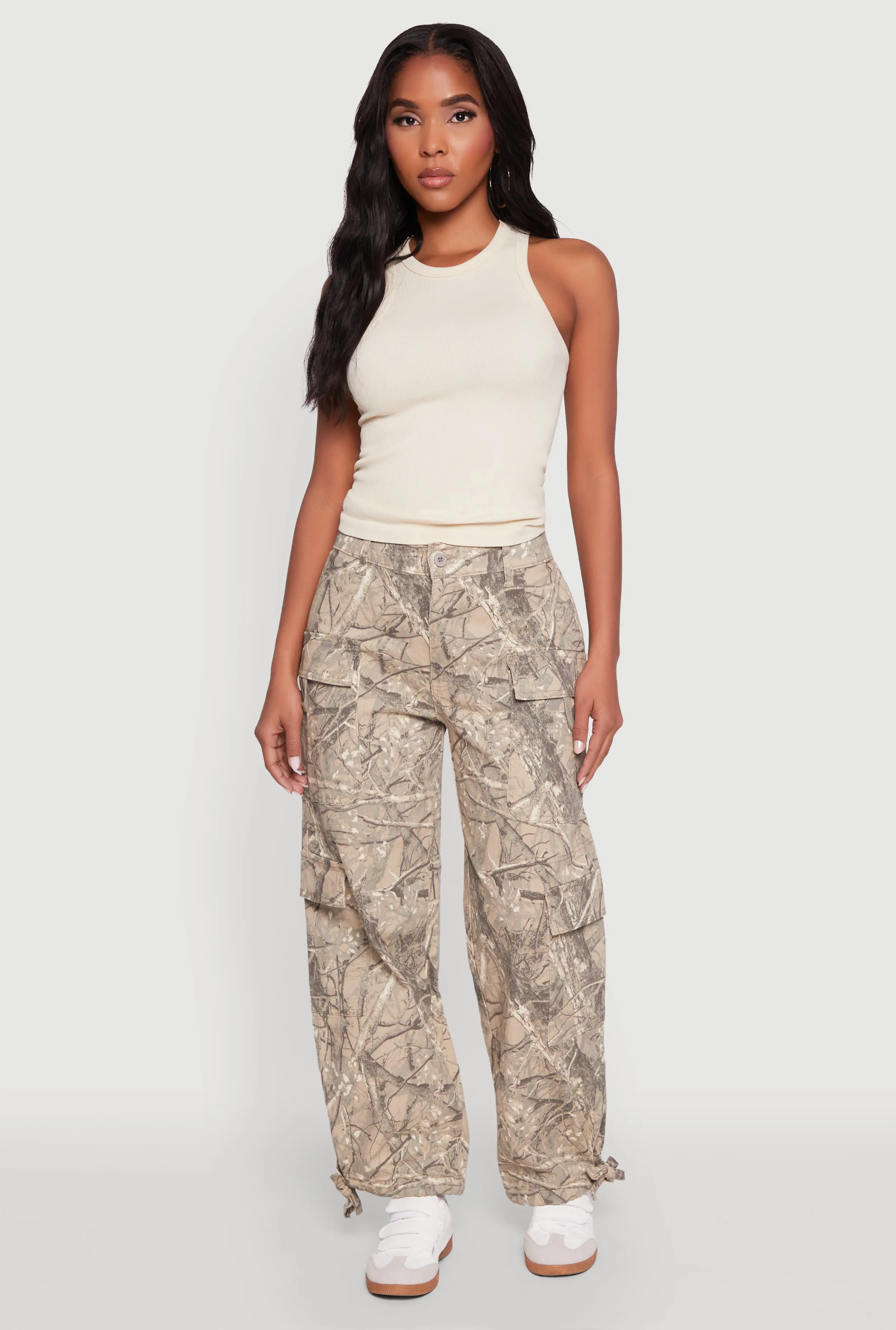 Almost Famous Hunter Camo High Waisted Cargo Joggers sold by Rainbow