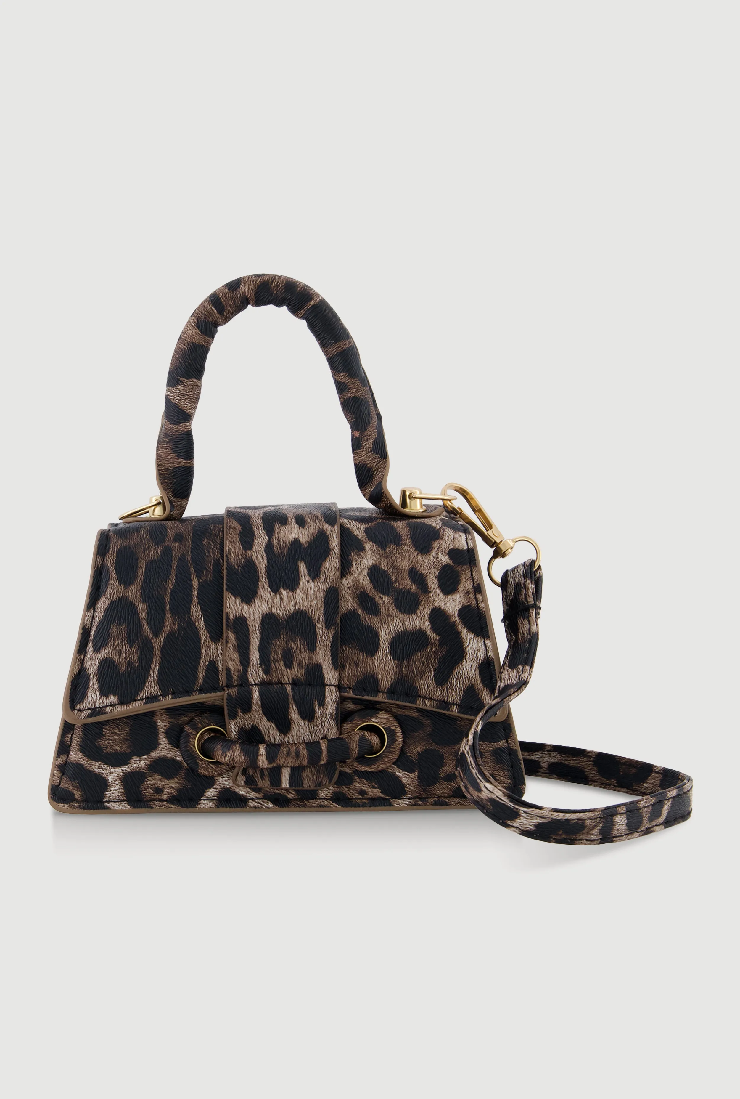 Chic Animal Print Faux Leather Crossbody Bag with Removable Strap sold by Rainbow