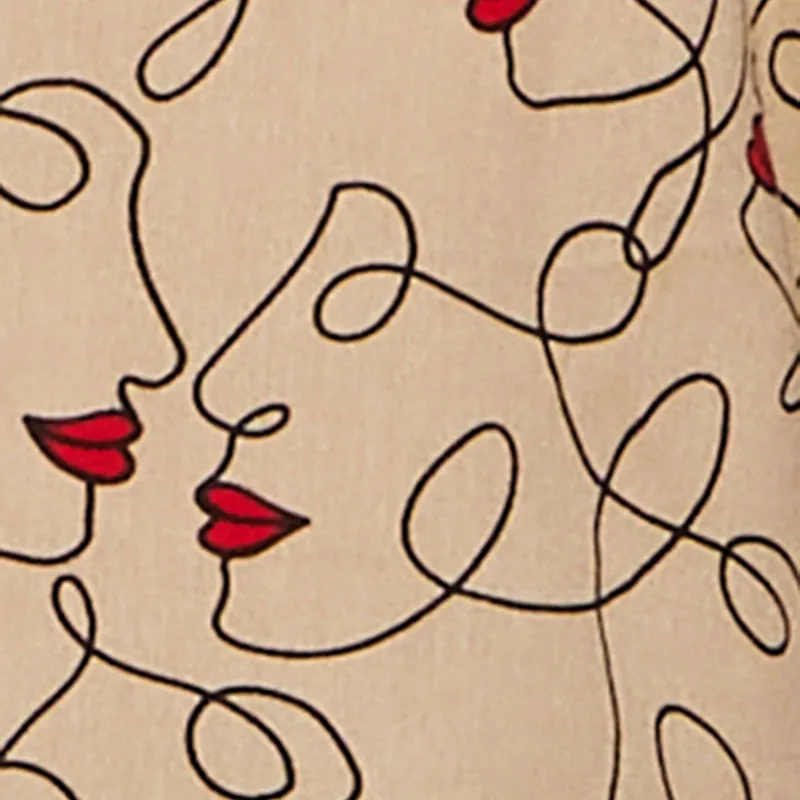 Plus Size Swirl Face Print Button Front Shirt sold by Rainbow product image thumbnail 4