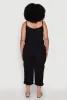 Plus Size Sleeveless Cargo Jumpsuit with Rolled Cuffs sold by Rainbow