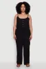 Plus Size Sleeveless Cargo Jumpsuit with Rolled Cuffs sold by Rainbow