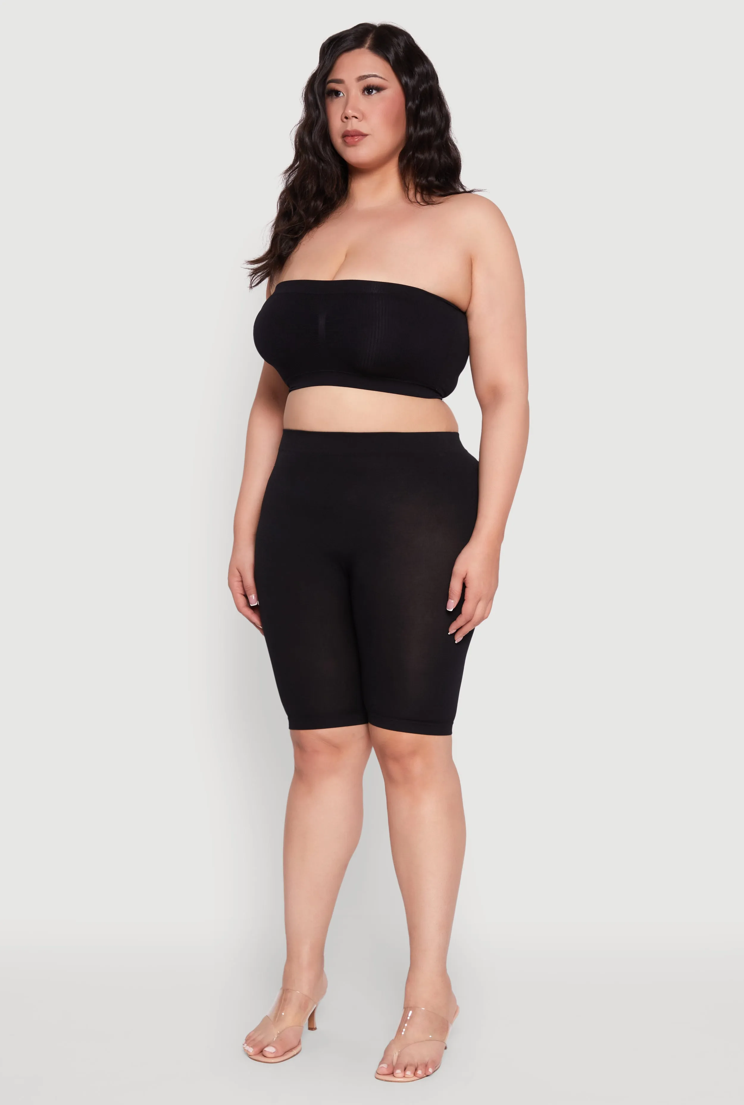 Plus Size Solid Seamless Ribbed Knit Bandeau Bra sold by Rainbow product image thumbnail 5