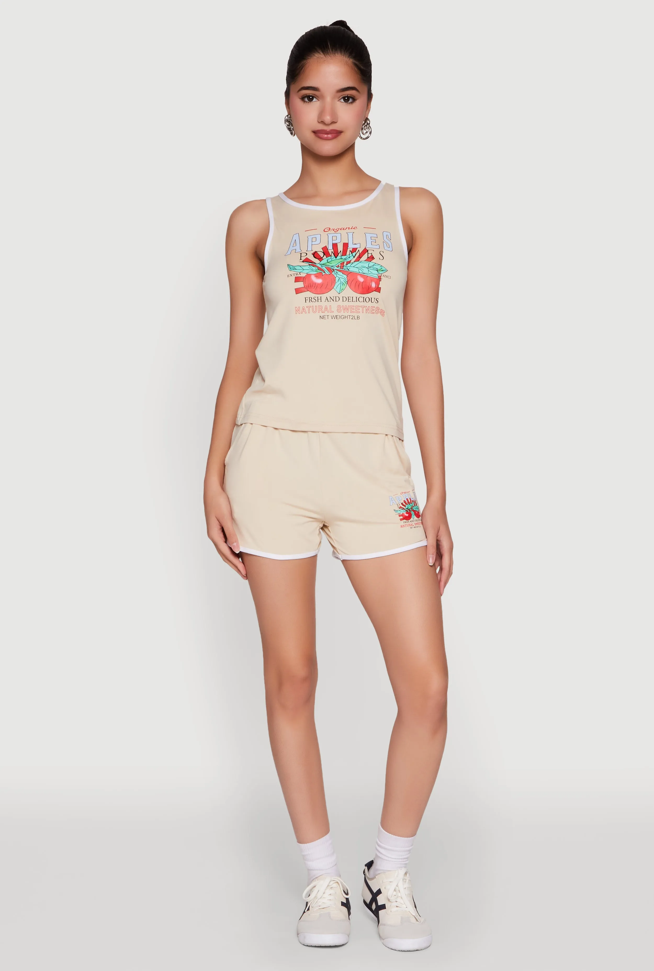 Organic Apples Graphic Tank Top with Contrast Trim sold by Rainbow product image thumbnail 2