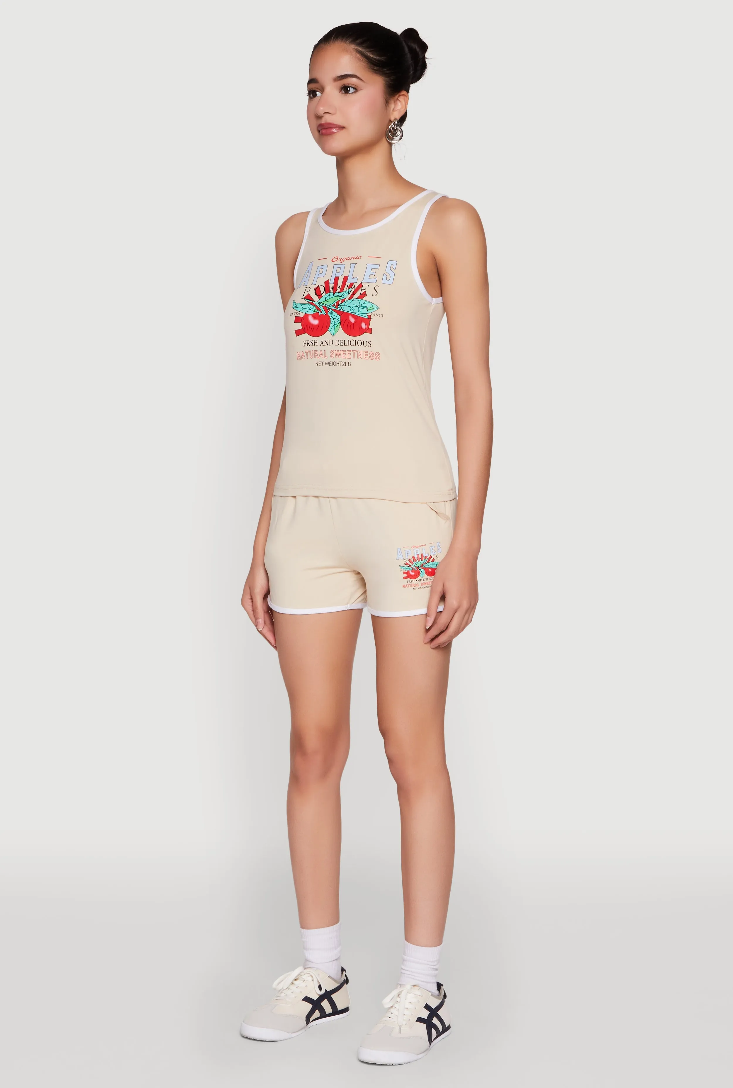 Organic Apples Graphic Tank Top with Contrast Trim sold by Rainbow product image thumbnail 5
